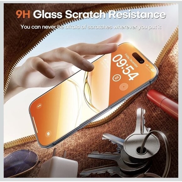 iPhone 16Pro/17 Screen Protector 6.3 inch 9H Hardness Military Grade 2 Pack - Picture 9 of 10